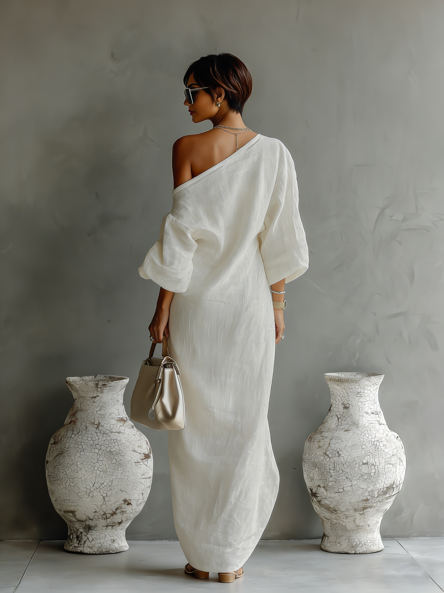 Elowen | Minimalistisches One-Shoulder-Maxikleid PortugalFlow-Lisboa