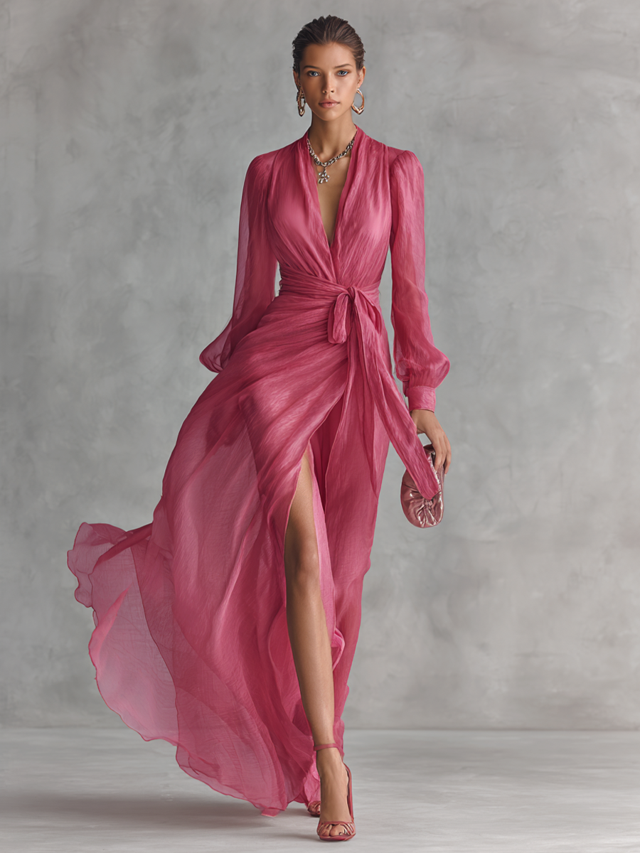 Ava | Romantisches Maxikleid mit Bindegürtel PortugalFlow-Lisboa
