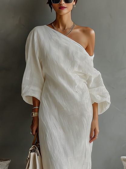 Elowen | Minimalistisches One-Shoulder-Maxikleid PortugalFlow-Lisboa