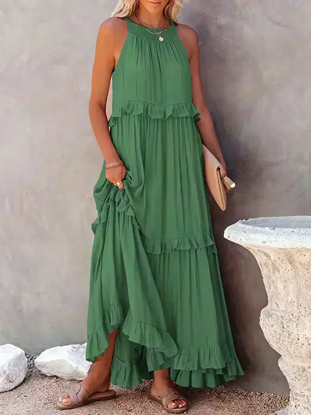 Lou | Elegantes ärmelloses Kleid mit Rüschen PortugalFlow-Lisboa