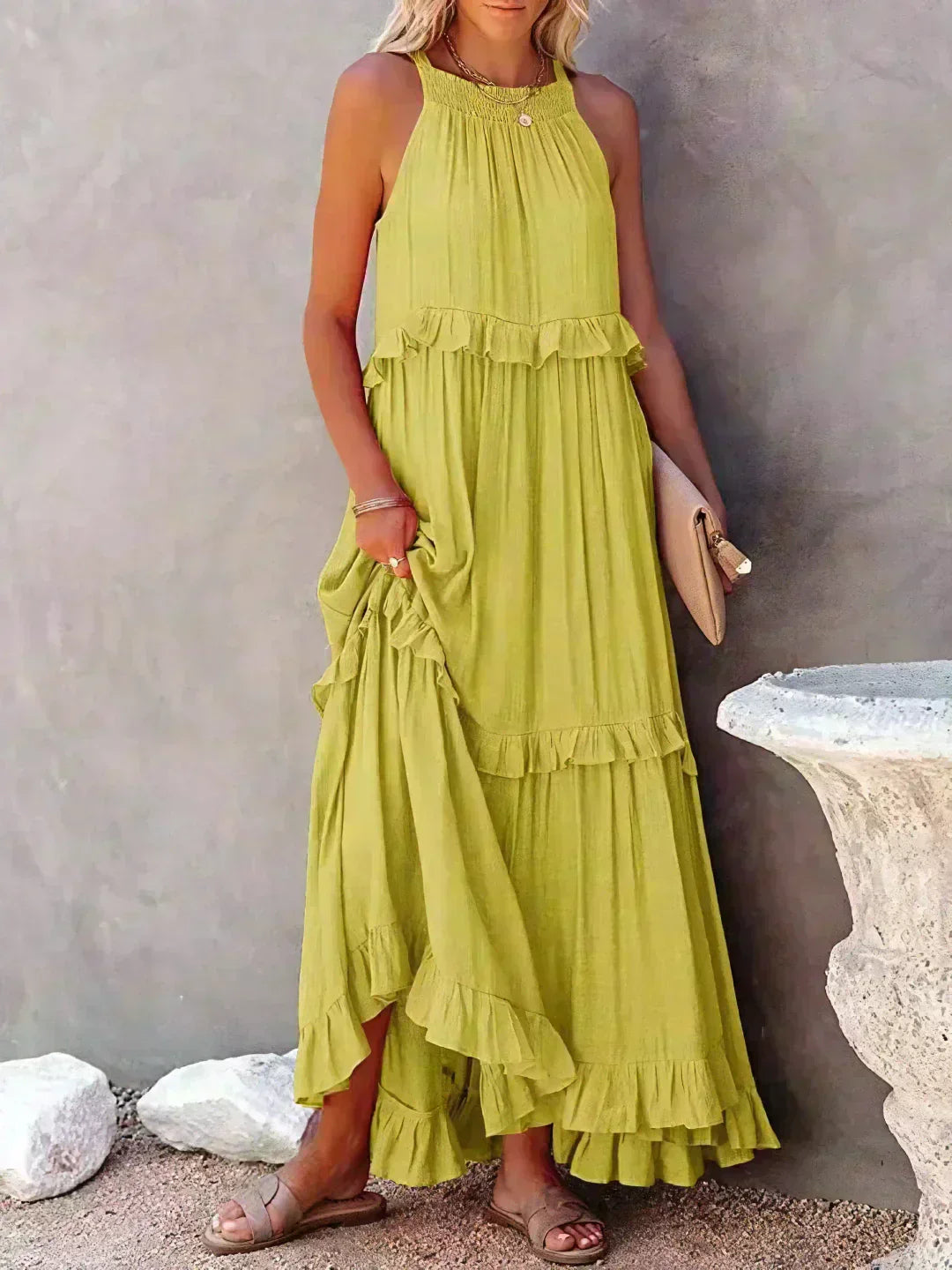 Lou | Elegantes ärmelloses Kleid mit Rüschen PortugalFlow-Lisboa