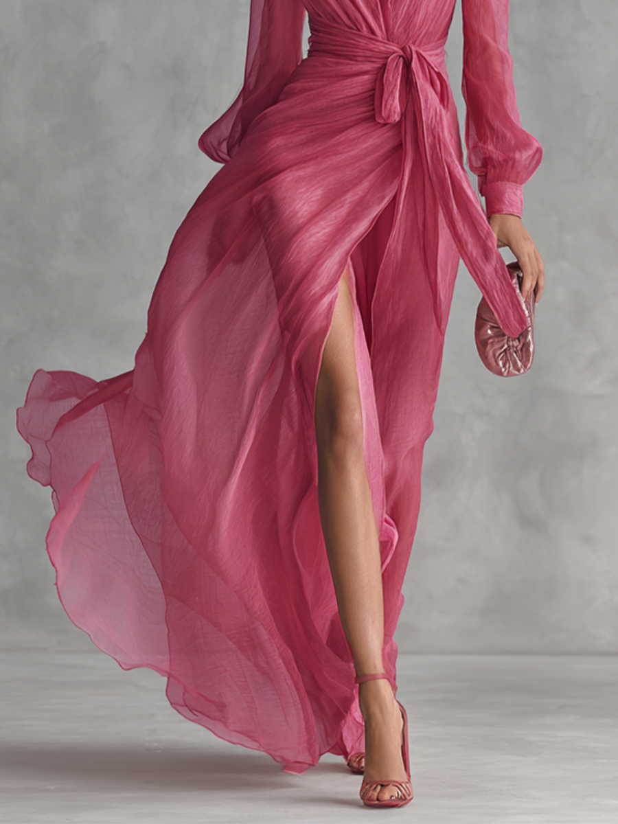 Ava | Romantisches Maxikleid mit Bindegürtel PortugalFlow-Lisboa