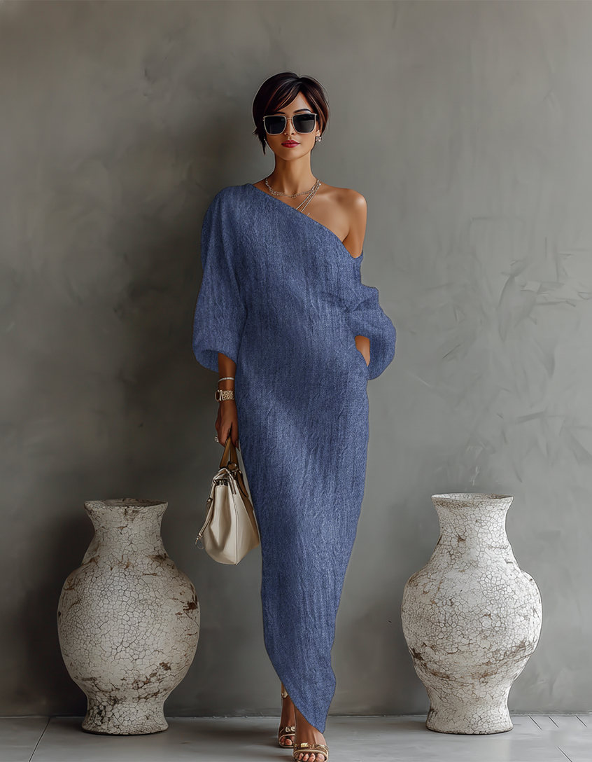 Elowen | Minimalistisches One-Shoulder-Maxikleid PortugalFlow-Lisboa