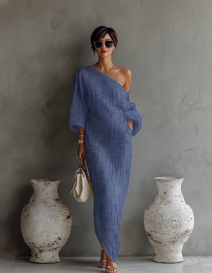 Elowen | Minimalistisches One-Shoulder-Maxikleid PortugalFlow-Lisboa