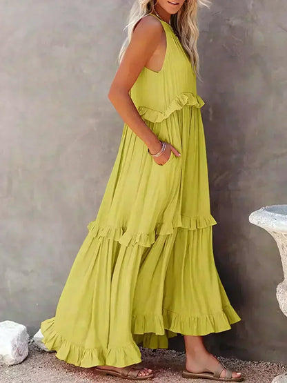 Lou | Elegantes ärmelloses Kleid mit Rüschen PortugalFlow-Lisboa