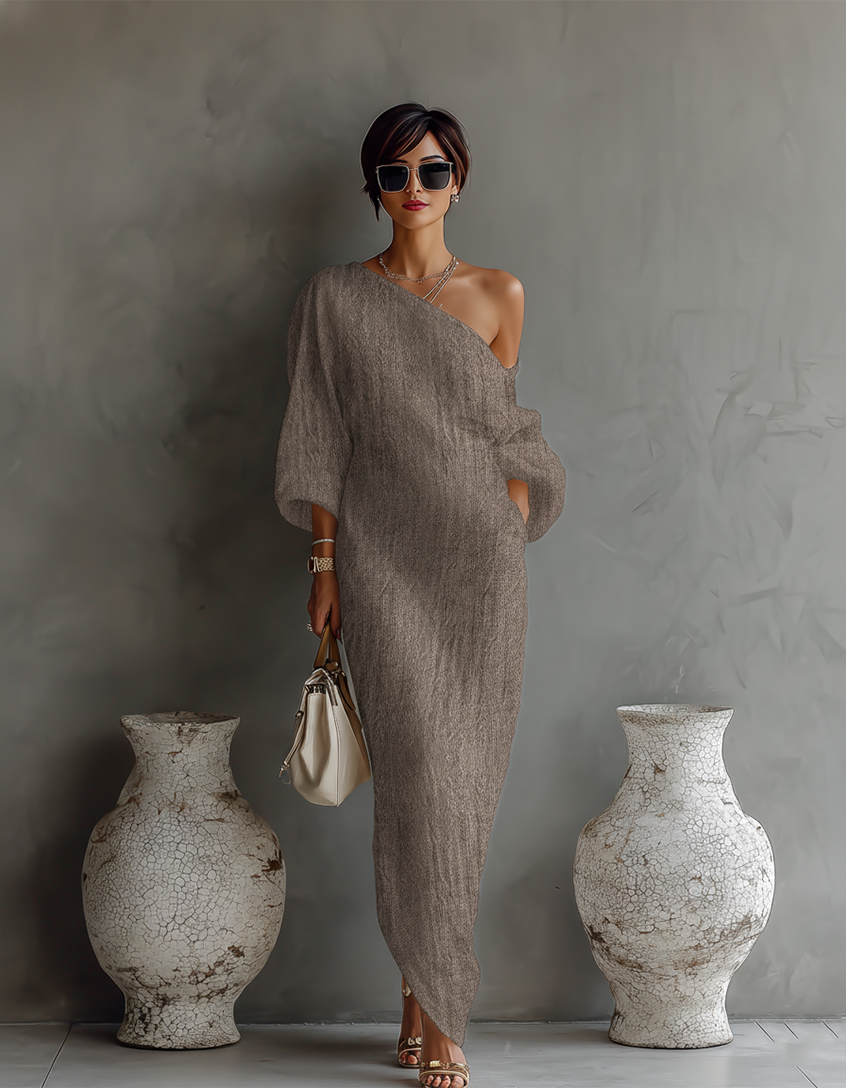 Elowen | Minimalistisches One-Shoulder-Maxikleid PortugalFlow-Lisboa