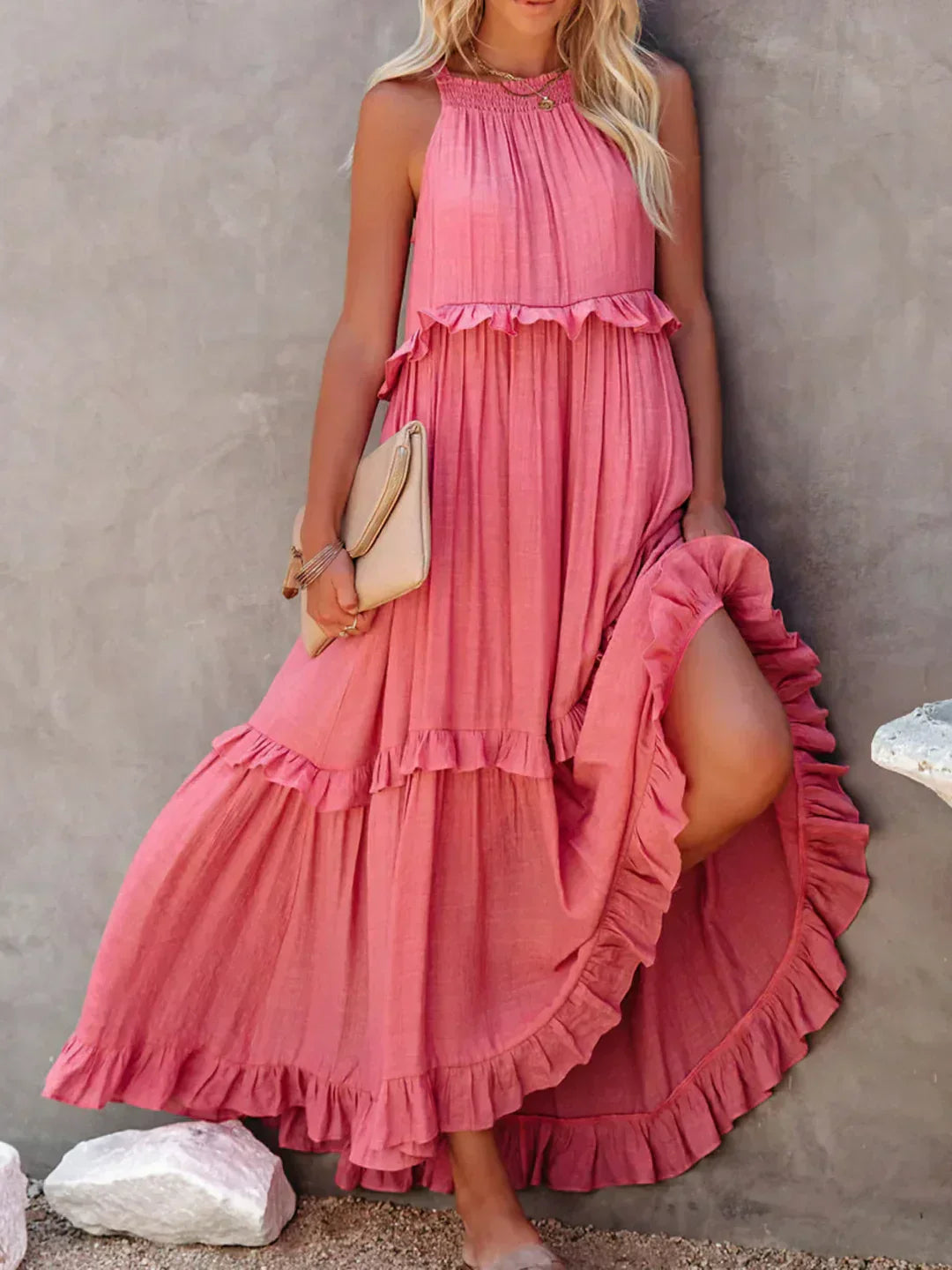 Lou | Elegantes ärmelloses Kleid mit Rüschen PortugalFlow-Lisboa