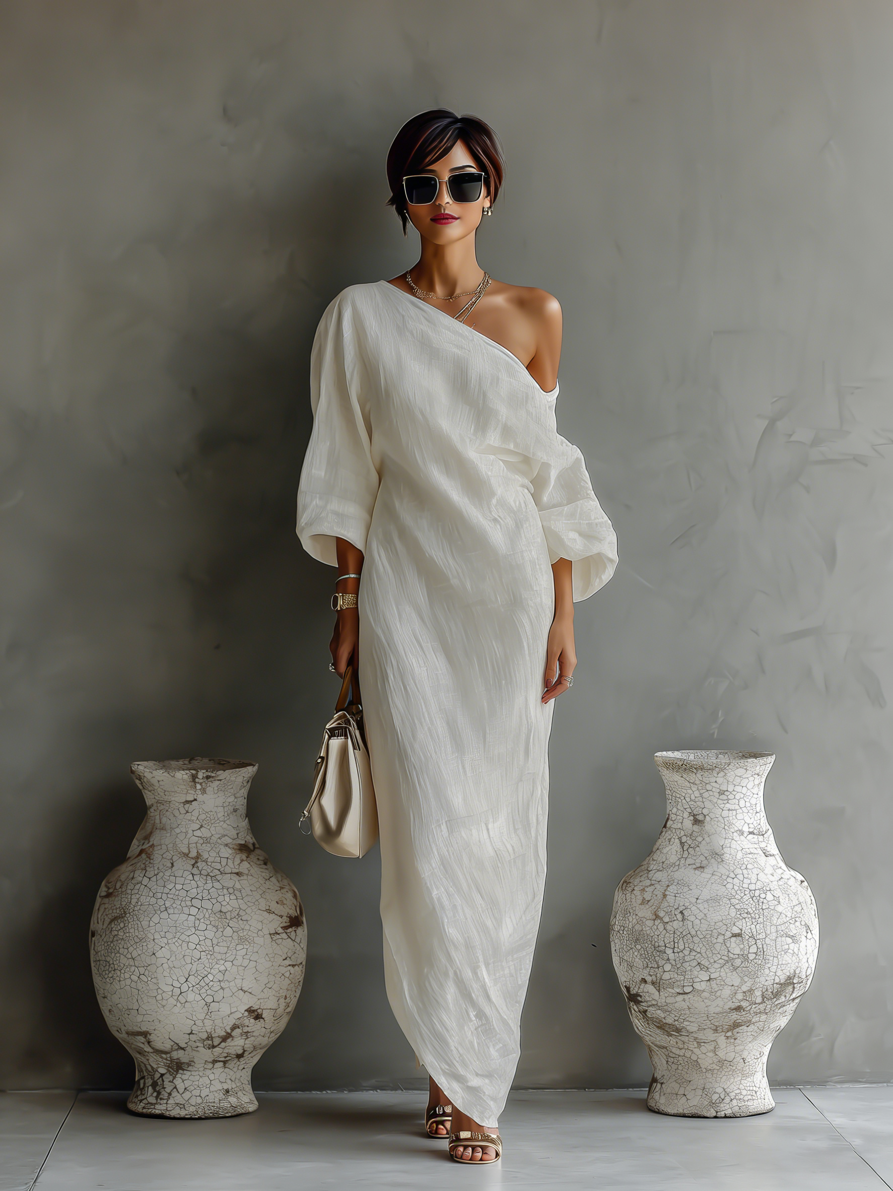 Elowen | Minimalistisches One-Shoulder-Maxikleid PortugalFlow-Lisboa