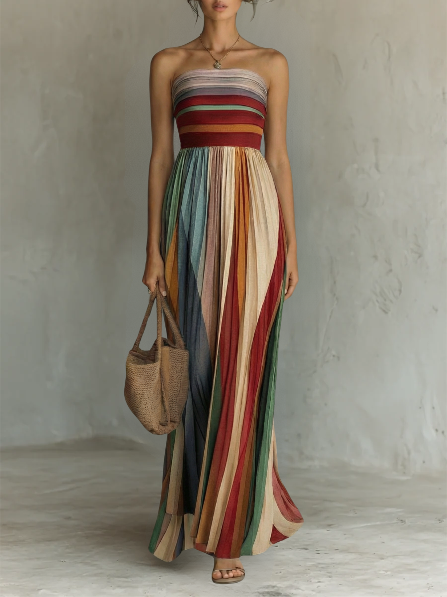 Aria | Gestreiftes Sunset-Maxikleid PortugalFlow-Lisboa