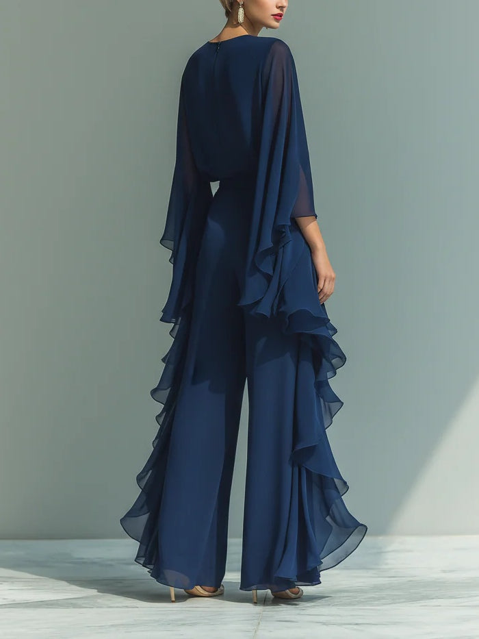 Aurora | Elegantes Chiffon-Kleid mit Rüschen PortugalFlow-Lisboa
