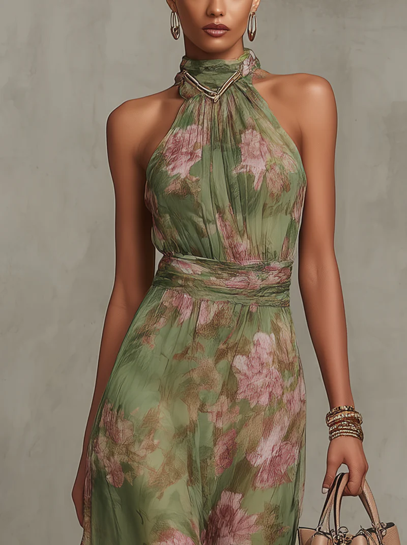Livie | Maxikleid mit floralem Halter PortugalFlow-Lisboa