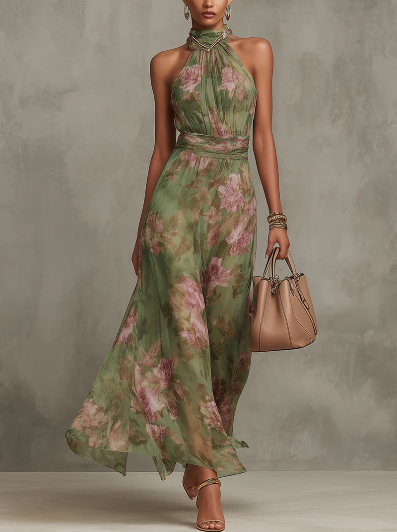 Livie | Maxikleid mit floralem Halter PortugalFlow-Lisboa
