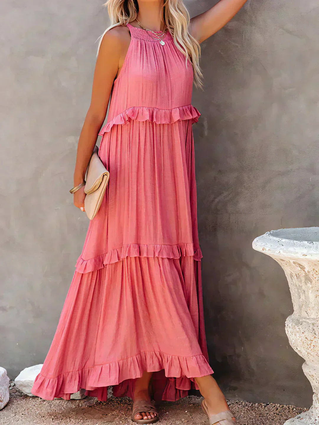 Lou | Elegantes ärmelloses Kleid mit Rüschen PortugalFlow-Lisboa