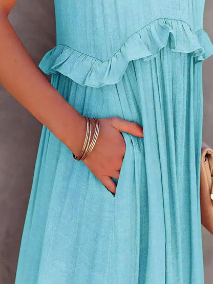 Lou | Elegantes ärmelloses Kleid mit Rüschen PortugalFlow-Lisboa