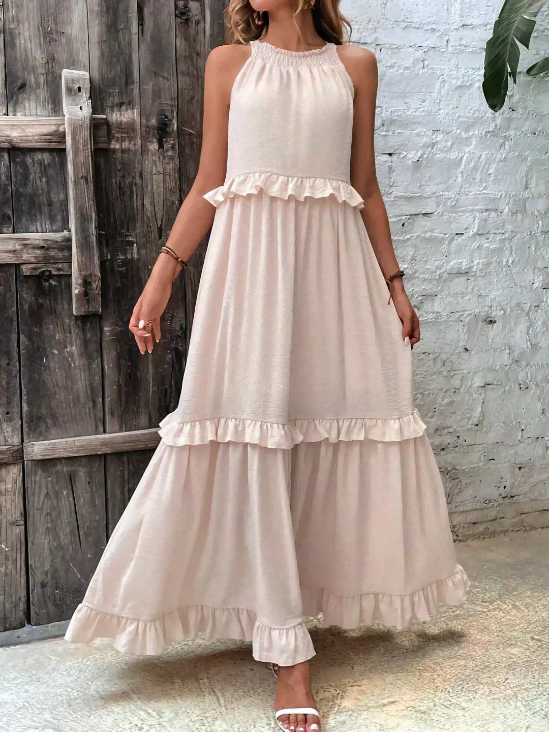Lou | Elegantes ärmelloses Kleid mit Rüschen PortugalFlow-Lisboa