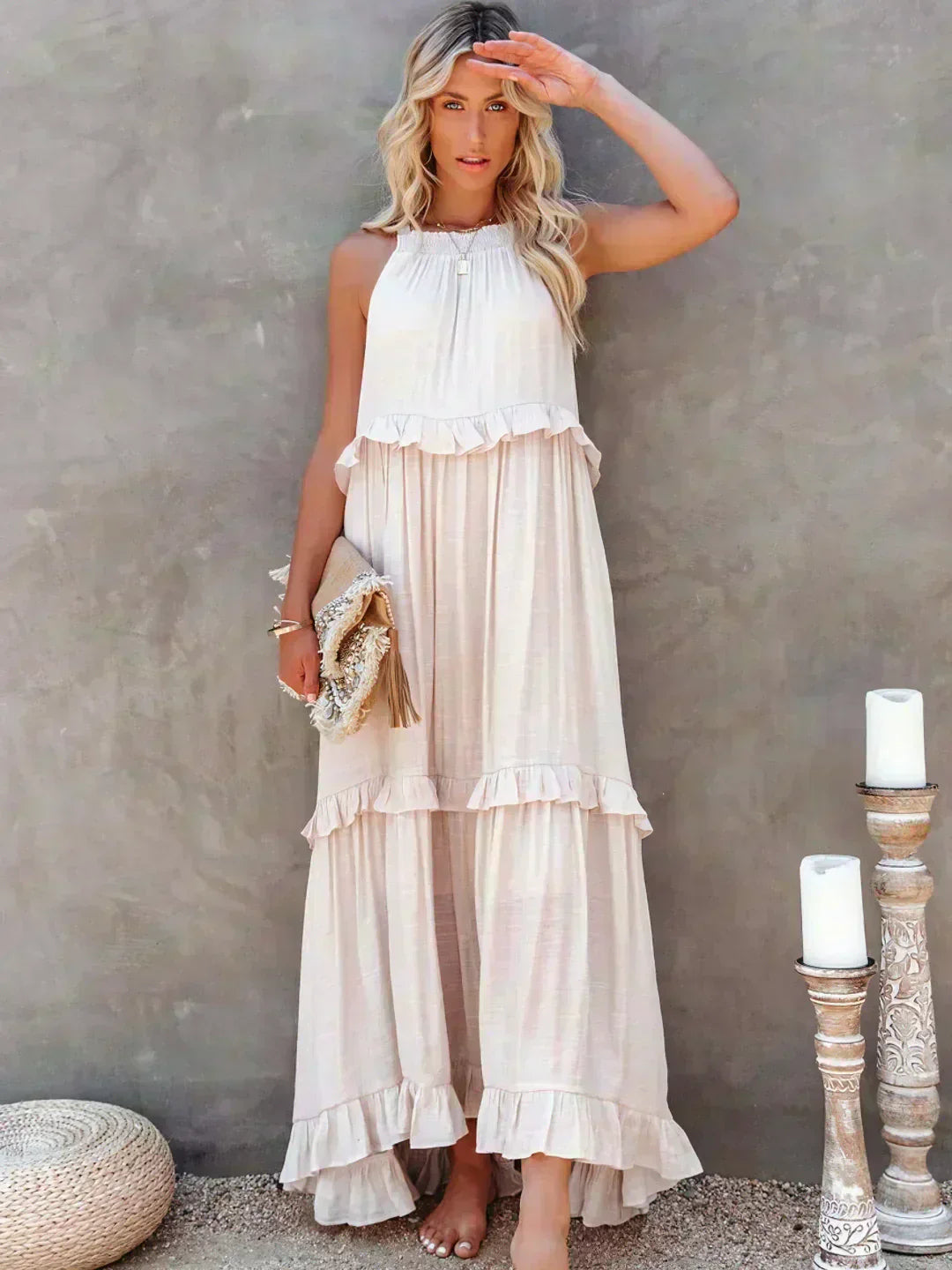 Lou | Elegantes ärmelloses Kleid mit Rüschen PortugalFlow-Lisboa