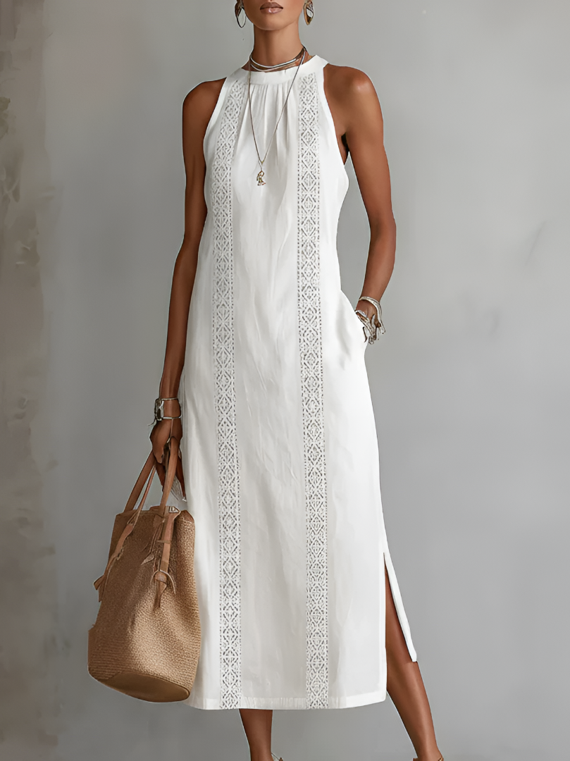 Jimena |  Signature Leinen Midi-Kleid PortugalFlow-Lisboa