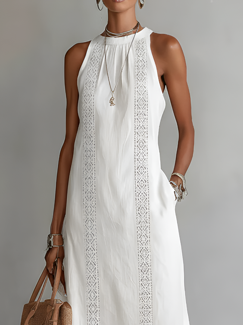 Jimena |  Signature Leinen Midi-Kleid PortugalFlow-Lisboa
