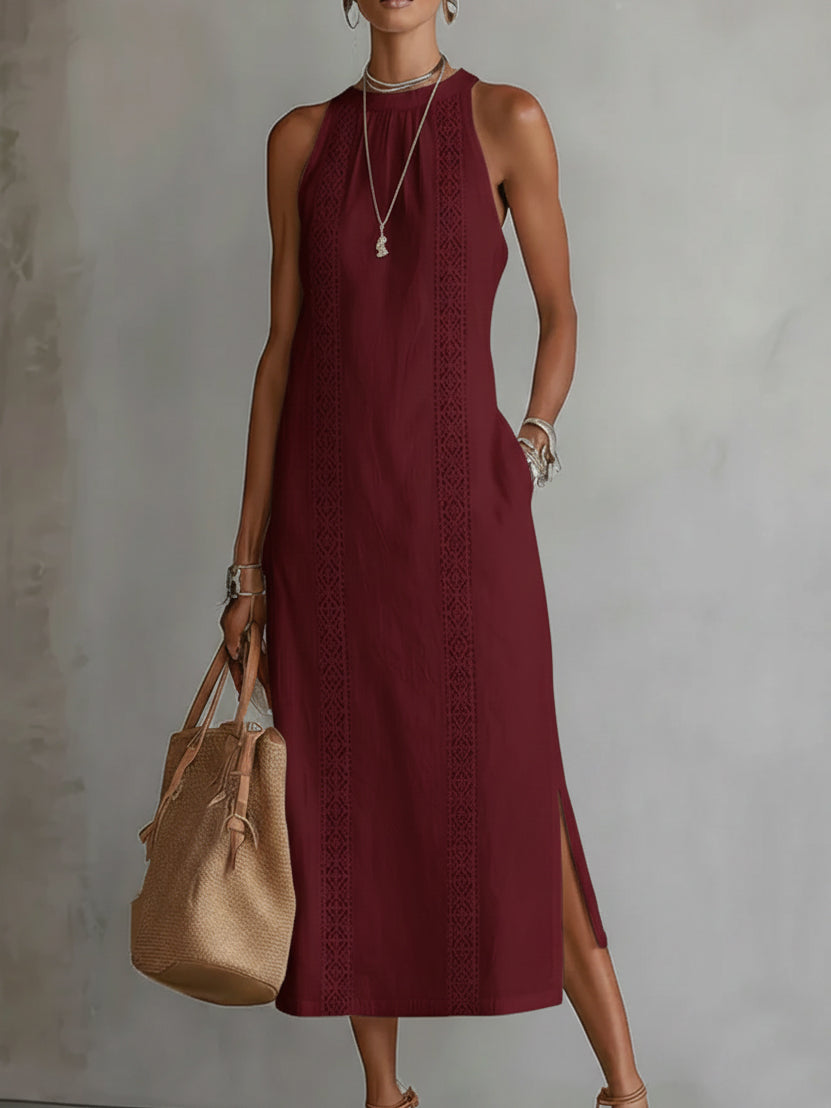Jimena |  Signature Leinen Midi-Kleid PortugalFlow-Lisboa